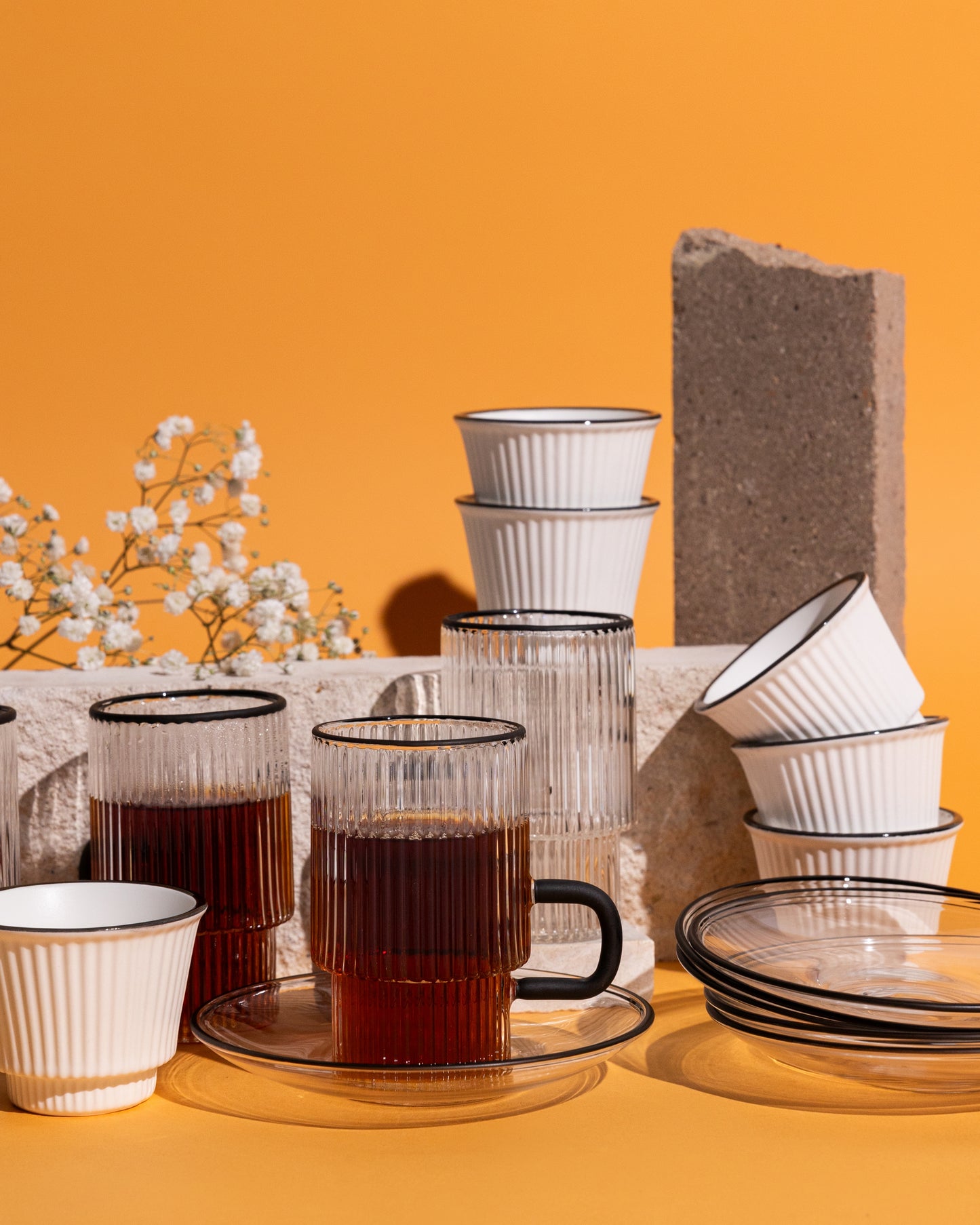 Flute Tea and Coffee Set