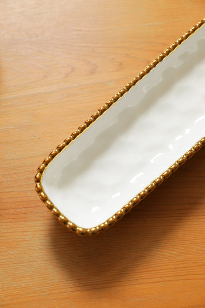 طبق تقديم مزين بالخرز - نحيف